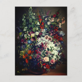 Cartão Postal Lindo Buquê de Flores em um Vaso