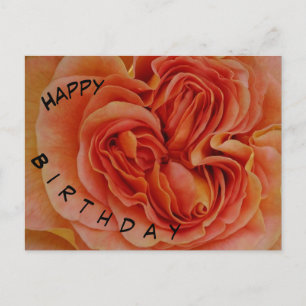 Cartão Postal Lindo cartão-postal de aniversário com rosa pastel