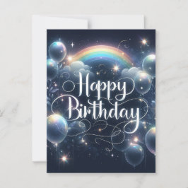 Cartão Postal Lindo cartão-postal de aniversário preto