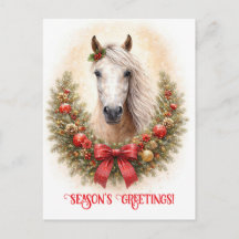 Lindo Cavalo Natal Férias Temporada Saudação