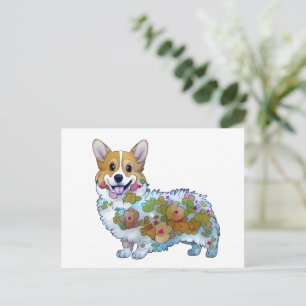 Cartão Postal Lindo corgi laranja para um humor positivo