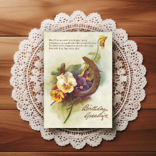 Cartão Postal Lindo Cumprimento de Aniversário Antigo do Início 