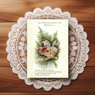 Cartão Postal Lindo Cumprimento de Aniversário Vintage do Início