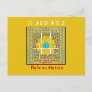 Cartão Postal Lindo design gráfico amarelo dourado incrível