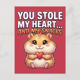 Cartão Postal Lindo Hamster do Dia dos Namorados – Roubou Meu Co