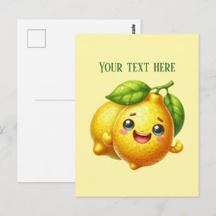 Cartão Postal Lindo limão fresco personalizável 
