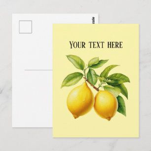 Cartão Postal Lindo limão fresco personalizável 