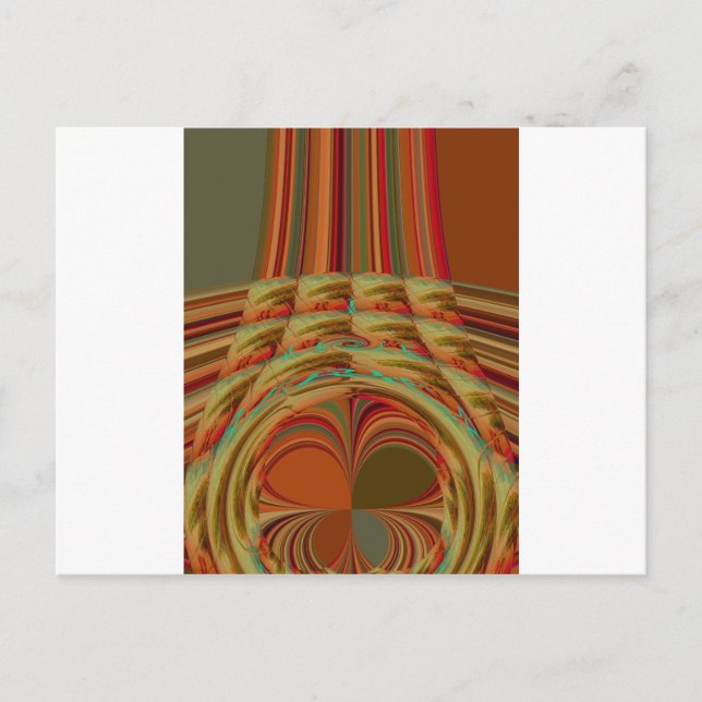 Cartão Postal Lindo Motivo Africano Tradicional Marrom Dourado (Frente)