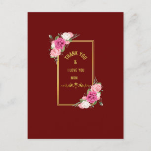 Cartão Postal Lindo Obrigado & Amo Você design de MÃE 2022 Cerâm