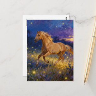 Cartão Postal Lindo Palomino Ano do Cavalo 