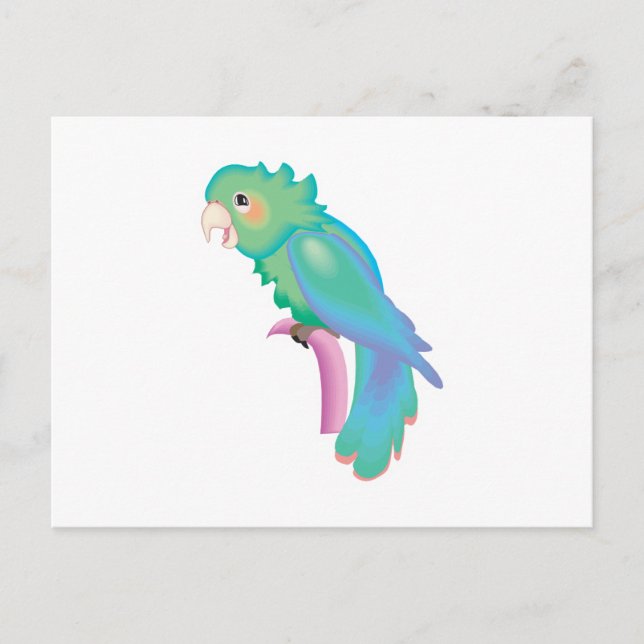 Cartão Postal lindo papagaio pastel (Frente)
