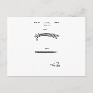 Cartão Postal Lindo patente de design, de uma estrela cadente.