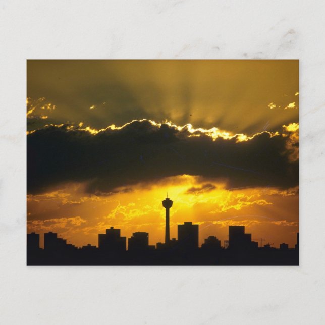 Cartão Postal Lindo pôr do sol: Calgary sunset, Alberta, Canadá (Frente)