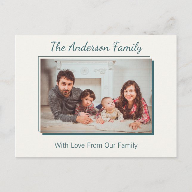 Cartão Postal Lindo Presente de Foto de Família Personalizado (Frente)