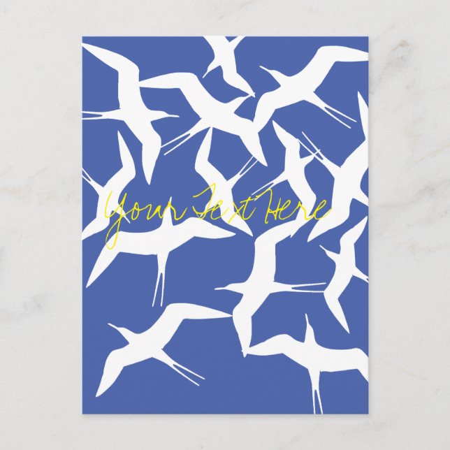 Cartão Postal Lindo Produto com Padrão de Pássaros Voadores (Frente)