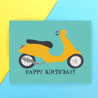 Lindo Scooter Amarelo FELIZ ANIVERSÁRIO PERSONALIZ