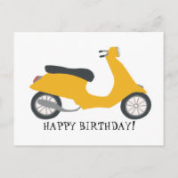 Lindo Scooter Amarelo FELIZ ANIVERSÁRIO PERSONALIZ