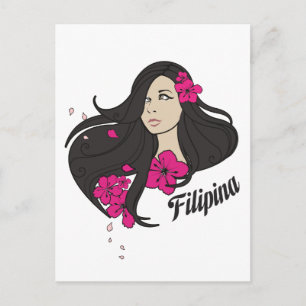 Cartão Postal Lindo Tee Gráfico Filipino