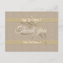 Cartão Postal Lindo Unicórnio de Listras Douradas com Visual de 