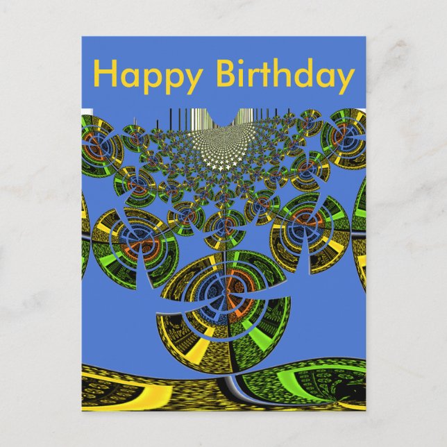 Cartão Postal Lindo Vetor Étnico Tradicional Africano Azul (Frente)