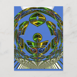 Cartão Postal Lindo Vetor Étnico Tradicional Africano Azul