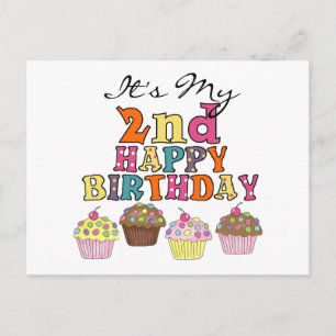 Cartão Postal Lindos Cupcakes Camisetas e Presentes de 2º Aniver