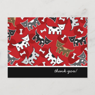 Cartão Postal Lindos Desenhos Animados Cachorros Manchados Cacho