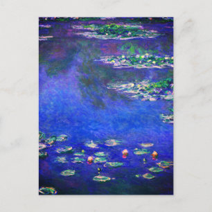 Cartão Postal Lindos Lírios-d'água Vintage por Claude Monet