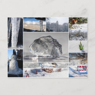 Cartão Postal Lindos sentimentos de gelo, neve e inverno!