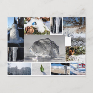 Cartão Postal Lindos sentimentos de gelo, neve e inverno!