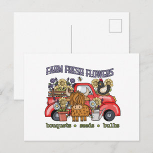 Cartão Postal Lindos vendedores de flores frescas ou floristas