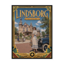 Lindsborg Kansas Arte Deco Vintage Idade Dourada