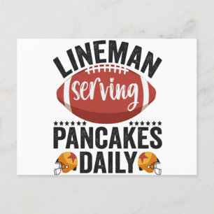 Cartão Postal Lineman Servindo Pancakes Daily Funny Football Gif