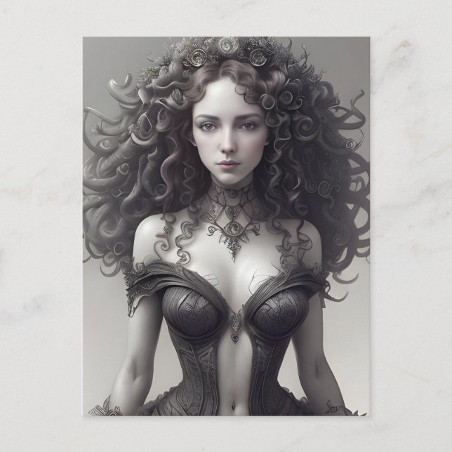 Cartão Postal Lingerie Preta Sexy (Frente)