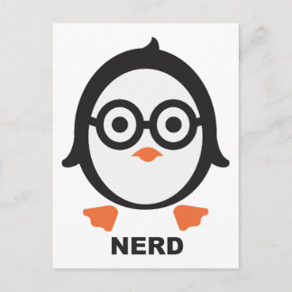Cartão Postal Língua - nerd - pinguim