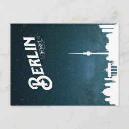 Cartão Postal Linha aérea de Berlim à noite, Berlim Alemanha - C