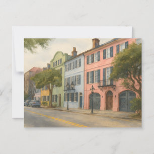 Cartão Postal Linha Arco-Íris de Charleston Watercolor