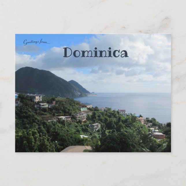 Cartão Postal Linha costeira de Dominica (Frente)