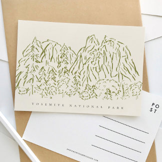 Cartão Postal Linha de Arte de Viagem do Parque Nacional de Yose