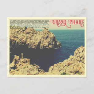 Cartão Postal Linha de costa da praia do Grand Phare Jijel, Argé