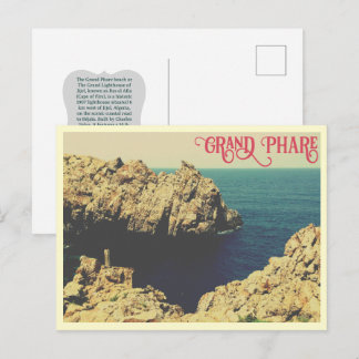 Cartão Postal Linha de costa da praia do Grand Phare Jijel, Argé