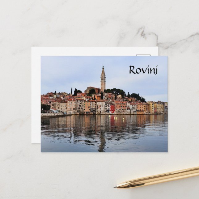 Cartão Postal Linha de Costa de Rovinj (Frente/Verso In Situ)
