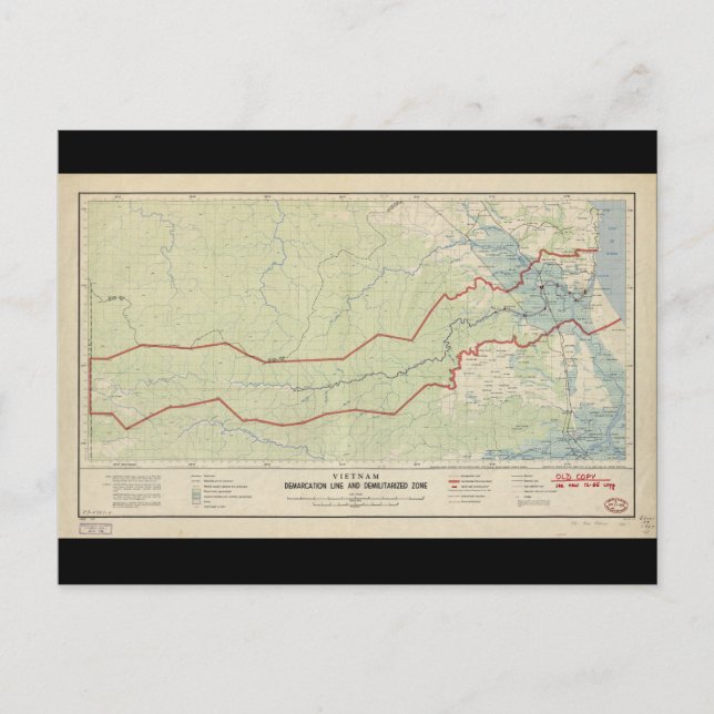 Cartão Postal Linha de Demarcação do Vietnã e Zona Desmilitariza (Frente)