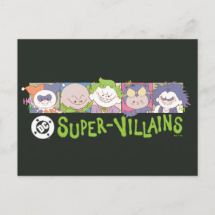 Cartão Postal Linha de Desenhos Animados dos Super-Vilões da DC