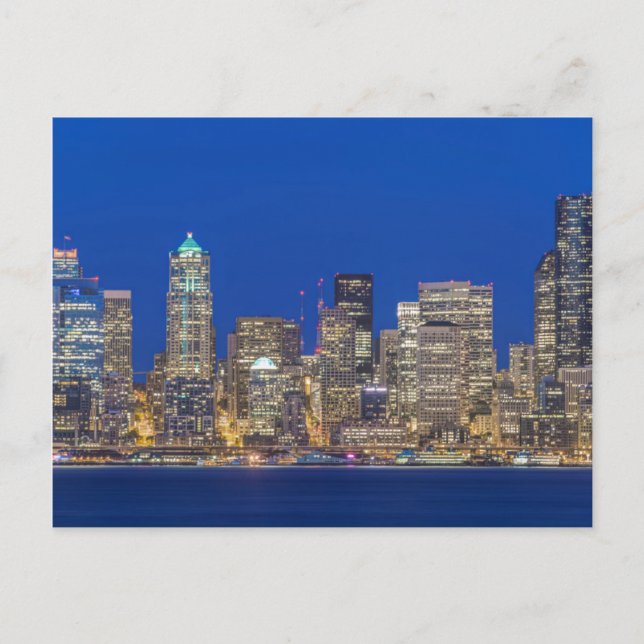Cartão Postal Linha de horizonte e Centro em Twilight (Frente)