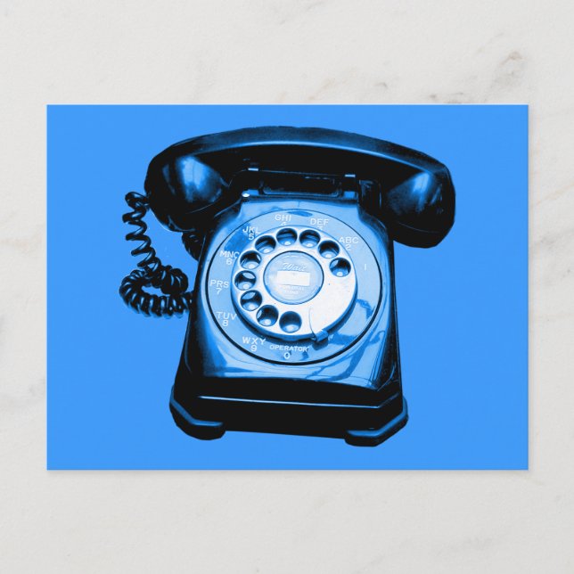 Cartão Postal Linha direta em azul (Frente)