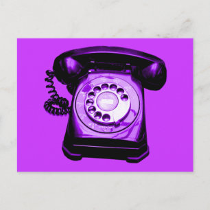Cartão Postal Linha direta em roxo