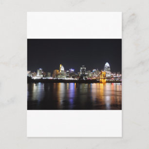 Cartão Postal Linha do horizonte Cincinnati à noite
