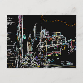 Cartão Postal Linha do horizonte colorida em Manhattan