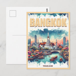 Cartão Postal Linha do horizonte da cidade de Bangkok - presente